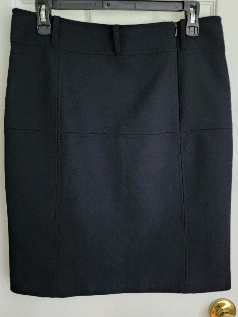 Tory Burch Black Wool Blend Pencil Skirt Lined Size 8 Belt Loops